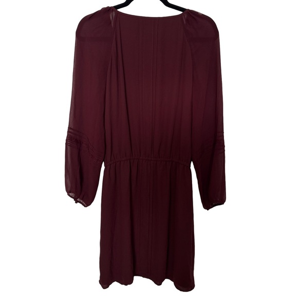 NWT White House Black Market Burgundy Boho Soft Dress Sz. SMALL - Picture 4 of 8